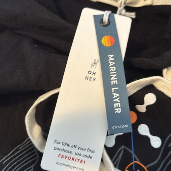 Marine Layer NWT men’s black graphic hoodie sweatshirt size medium - Picture 8 of 11